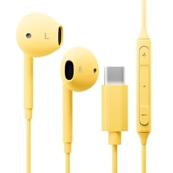 USB Type-C ステレオイヤホン イエロー PG-SEIE2YE7