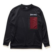 SMJ22131 [ブラック クルーネック スウェットシャツ ホログラムロゴ XSサイズ]
