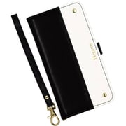 EL-KY51B-08BW [あんしんスマホ KY-51B用 ツートン手帳型スマートフォンケース エレガンテ/ブラック・ホワイト]