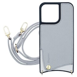 SH-IP13P-IG [iPhone 13 Pro用 ショルダースマートフォンケース エレガンテ/アイスグレー]