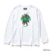 SJT22177T [ホワイト×グリーン ジュニア ロングスリーブTシャツ タートルズ キャラクターズ 150cm サイズ]