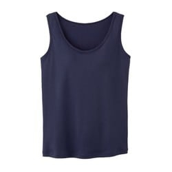 綿100％ スムース編 ブラタンクトップ ネイビー L