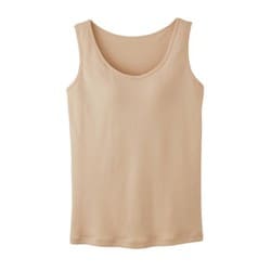 綿100％ スムース編 ブラタンクトップ ベージュ L