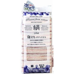 絹 泡立ちボディタオル