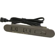 家具製作用 埋め込み USBコンセント ( 2口 / 充電用 USB付き ) ブラウン 1928222-03
