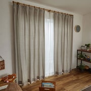 既製カーテン ドレープ ピンヘッド 100cm×200cm ベージュ G1001-BE