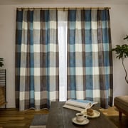 既製カーテン ドレープ カレ 100cm×135cm ブルー G1015-B
