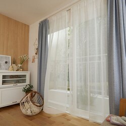 既製カーテン レース エール 100cm×176cm ナチュラルホワイト G1031-NW
