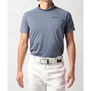 RGMUJA01 GY M [ゴルフシャツ メンズ ZERO ROUND モックネック半袖シャツ Mサイズ グレー]