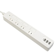 テーブルタップ AC×4+A×3(3.4A) フラットSWタイプ 2m ホワイト TP-A4U334WH