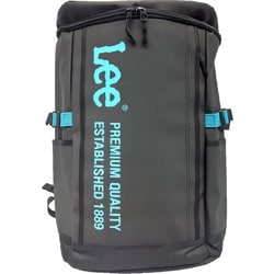 リー リュック ロゴプリント スクエア型 軽量多機能 撥水 M PC収納可能 ブルー : [リー] リュック ロゴプリント スクエア型 軽量多機能