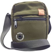 250-3055 カーキ [KANGOL（カンゴール） ショルダーバック Garside 軽量 多機能 レザータグ アイレット タテ型]