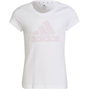 アディダス エッセンシャルズ 半袖Tシャツ 29280 HM8731 ホワイト/クリアピンク J110サイズ [ランニングウェア シャツ キッズ]
