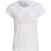アディダス エッセンシャルズ 半袖Tシャツ 29280 HM8731 ホワイト/クリアピンク J140サイズ [ランニングウェア シャツ キッズ]