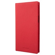 GBCSC-IP22RED [iPhone 14 Pro Max用 G-FOLIO シュランケンカーフレザー フォリオケース レッド]