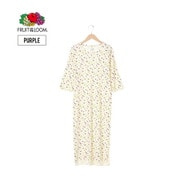 FRUIT OF THE LOOM ワッフルワンピース7分袖 パープルS 14796200