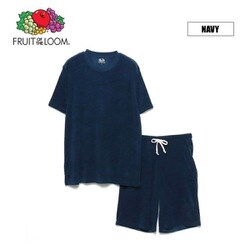FRUIT OF THE LOOM パイルルームウエア上下 クルー ネイビーL 70020200