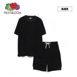 FRUIT OF THE LOOM パイルルームウエア上下 クルー ブラックL 70020200