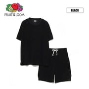 FRUIT OF THE LOOM パイルルームウエア上下 クルー ブラックL 70020200