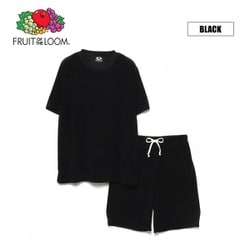 FRUIT OF THE LOOM パイルルームウエア上下 クルー ブラックLL 70020200