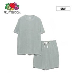 FRUIT OF THE LOOM パイルルームウエア上下 クルー グレーLL 70020200