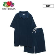 FRUIT OF THE LOOM 襟ありパイルルームウエア ネイビーL 70020300