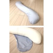 まくら ポリエステル抱き枕 ムジ 35×135cm ブルー