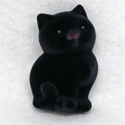 ふわふわねこちゃんマグネット クロネコ / 左 [キャラクターグッズ]