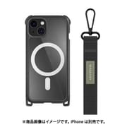 ME_INNCSPTSW_LB [iPhone 14用 ケース カバー クリア MagSafe対応 マグネット付 耐衝撃 米軍MIL規格 ロングストラップ付 Odyssey＋ M with long strap レザーブラック/クラシックブラック]