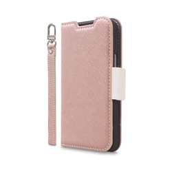 CR_INNCSPLNU_CW [iPhone 14用 ケース 手帳型 カバー カード収納 ストラップ付 マグネット ベルト NU シャンパンローズ×ホワイト]