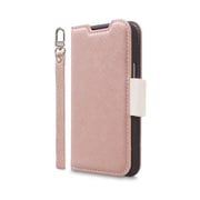 CR_INNCSPLNU_CW [iPhone 14用 ケース 手帳型 カバー カード収納 ストラップ付 マグネット ベルト NU シャンパンローズ×ホワイト]
