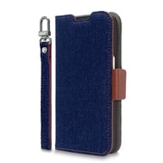 CR_INNCSDNNJ_ID [iPhone 14用 ケース 手帳型 カバー カード収納 ストラップ付 マグネット ベルト NU JEANS インディゴ]