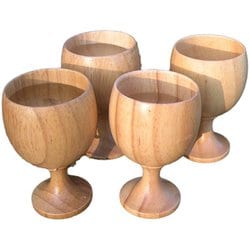 ステムドウッデンカップ 木製食器 Stemmed Wooden Cup 4pcs LF61 [アウトドア カップ]