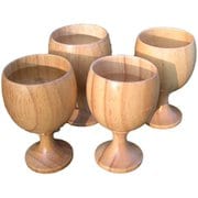ステムドウッデンカップ 木製食器 Stemmed Wooden Cup 4pcs LF61 [アウトドア カップ]