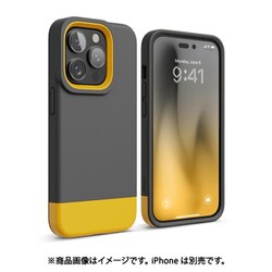 EL_INPCSPTGE_DY [iPhone 14 Pro用 ケース カバー 耐衝撃 衝撃吸収 GLIDE CASE ダークグレー/イエロー]
