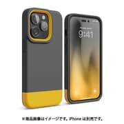 EL_INPCSPTGE_DY [iPhone 14 Pro用 ケース カバー 耐衝撃 衝撃吸収 GLIDE CASE ダークグレー/イエロー]