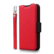 CR_INPCSPLNU_RD [iPhone 14 Pro用 ケース 手帳型 カバー カード収納 ストラップ付 マグネット ベルト NU レッド×ブラック]