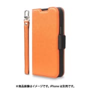 CR_INGCSPLNU_OB [iPhone 14 Pro MAX用 ケース 手帳型 カバー カード収納 ストラップ付 マグネット ベルト NU オレンジ×ブラック]