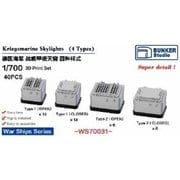 WS70031 1/700 WW.II ドイツ海軍 天窓 4種 [プラモデル用パーツ]