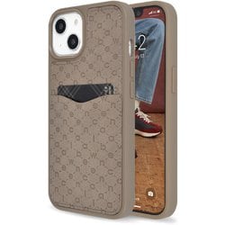 md-75245-3 [iPhone 14用 new balance カード収納付き背面ケース/モノグラム/グレージュ]