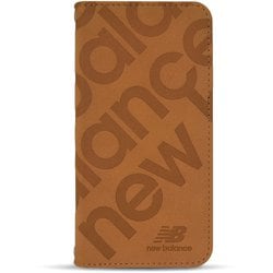 md-75240-3 [iPhone 14 Pro用 new balance 手帳ケース/スタンプロゴスエード/キャメル]