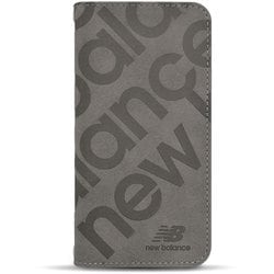 md-75240-4 [iPhone 14 Pro用 new balance 手帳ケース/スタンプロゴスエード/グレー]