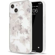 md-75235-1 [iPhone 14用 rienda TPUクリアケース/Dress Flower/くすみホワイト]