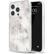 md-75236-1 [iPhone 14 Pro用 rienda TPUクリアケース/Dress Flower/くすみホワイト]