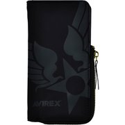 md-75269-1 [iPhone 14 Pro用 AVIREX 手帳ケース/サイドジップ/ブラック]