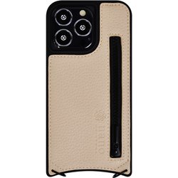 md-75277-2 [iPhone 14 Pro用 nano universe 背面ケース/ストラポケット/ピンクベージュ]