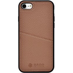 md-75272-4 [iPhone SE3/SE2/8/7 nano universe 背面ケース/シンプルロゴ/ピンクブラウン]