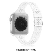 ESP02121-38WH [Apple Watch用バンド フラワーシリコン 38-41mm ホワイト]