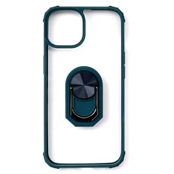 AC-P22-TR GR [iPhone 14用 耐衝撃背面クリアケース スマホリング付 グリーン]