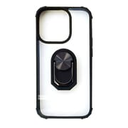 AC-P22P-TR BK [iPhone 14 Pro用 耐衝撃背面クリアケース スマホリング付 ブラック]